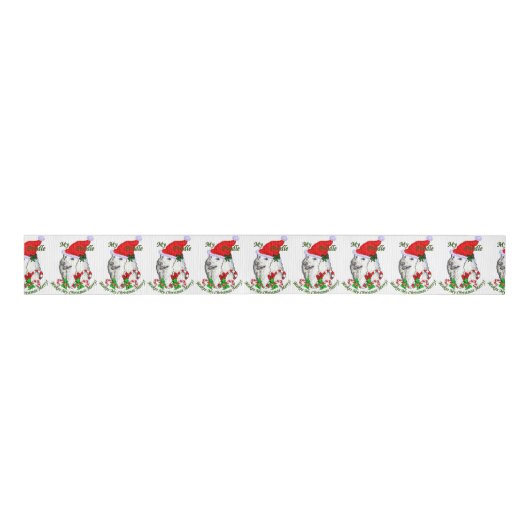 Poodle Christmas Grosgrain Lint (Voorkant)