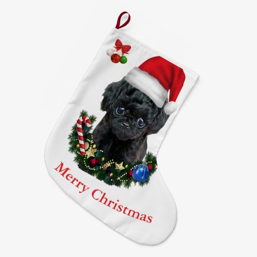 Poodle Christmas Grote Kerstsok (Voorkant (Hangend))