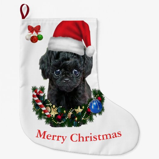 Poodle Christmas Grote Kerstsok (Voorkant)