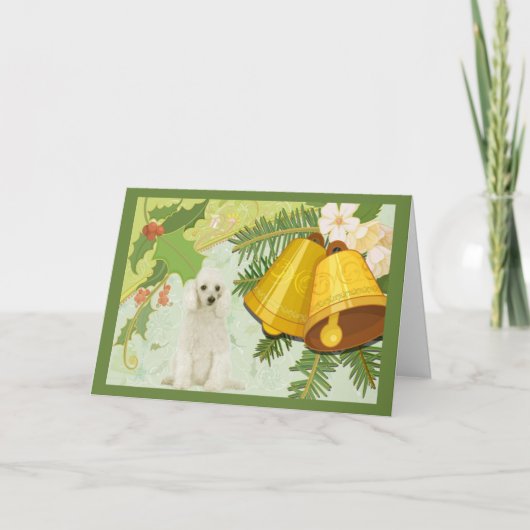 Poodle Christmas Kaart Bells (Voorkant)