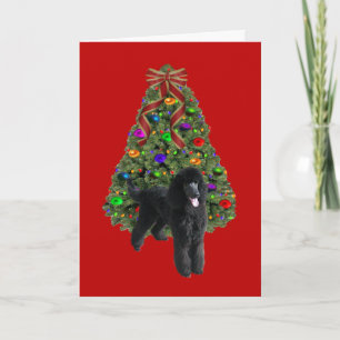 Poodle Christmas Kaart Tree