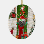 Poodle Christmas Keramisch Ornament (Rechts)