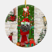 Poodle Christmas Keramisch Ornament (Achterkant)