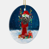 Poodle Christmas Keramisch Ornament (Rechts)