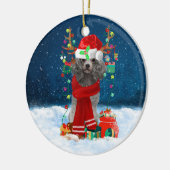 Poodle Christmas Keramisch Ornament (Links)