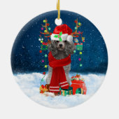 Poodle Christmas Keramisch Ornament (Achterkant)