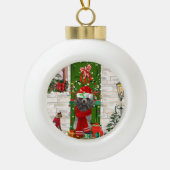 Poodle Christmas Keramische Bal Ornament (Voorkant)