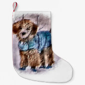 Poodle Christmas Kleine Kerstsok (Voorkant)