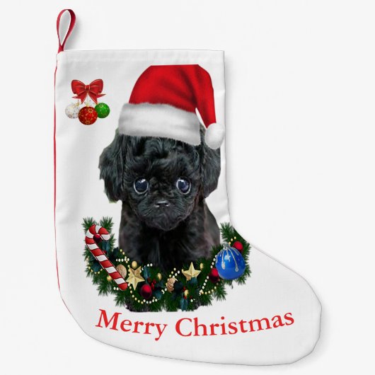 Poodle Christmas Kleine Kerstsok (Voorkant)