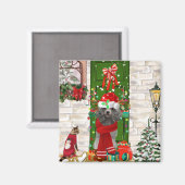 Poodle Christmas Magneet (Voorkant / Achterkant)
