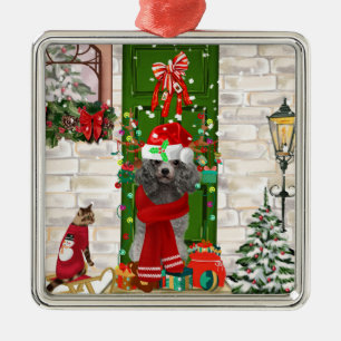 Poodle Christmas Metalen Ornament