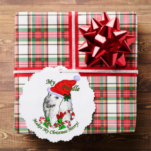 Poodle Christmas Ornament Kaart