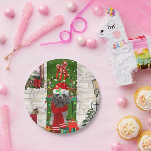 Poodle Christmas Papieren Bordje (Feest)