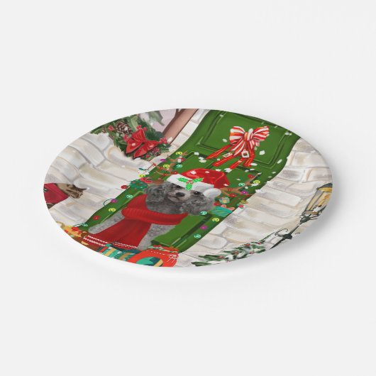 Poodle Christmas Papieren Bordje (Gekanteld)