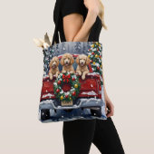 Poodle Christmas Red Truck Holiday Tote Bag (Dichtbij)