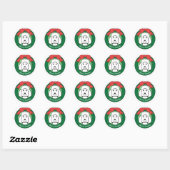 Poodle Christmas Ronde Sticker (Vel)