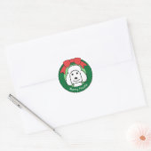 Poodle Christmas Ronde Sticker (Envelop)