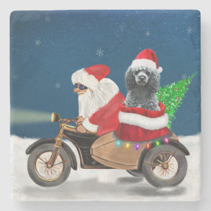 Poodle Christmas Stenen Onderzetter