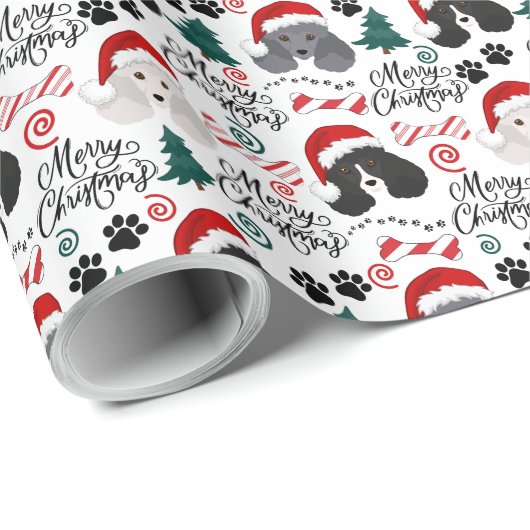Poodle Christmas Wrapping Paper Cadeaupapier (Rol Hoek)