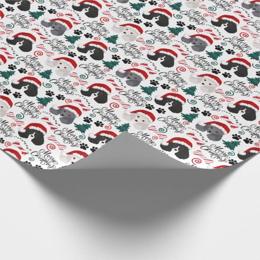Poodle Christmas Wrapping Paper Cadeaupapier (Hoek)
