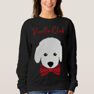 Poodle Club Schattige Witte pluizige poedel met ro Trui