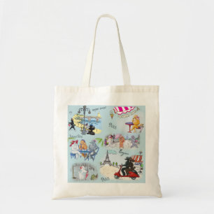 Poodle Collage Paris Tote Bag