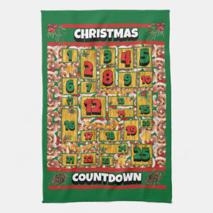 Poodle Countdown Kerst Adventskalender Hond Theedoek