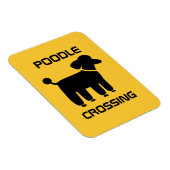 Poodle Crossing - Zwart op geel - Magneet (Rechterzijde)