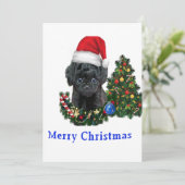 Poodle cute hond Kerstkaart (Staand voorkant)
