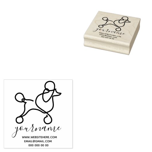 Poodle cute hond rubberstempel (Gestempeld)