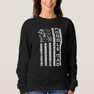 Poodle Dad American Flag Patriotic Poodle Trui