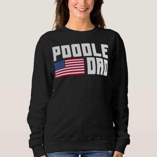 Poodle Dad American Flag Trui (Voorkant)