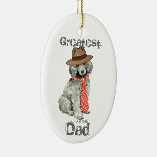 Poodle Dad Ceramic Ornament (Rechts)
