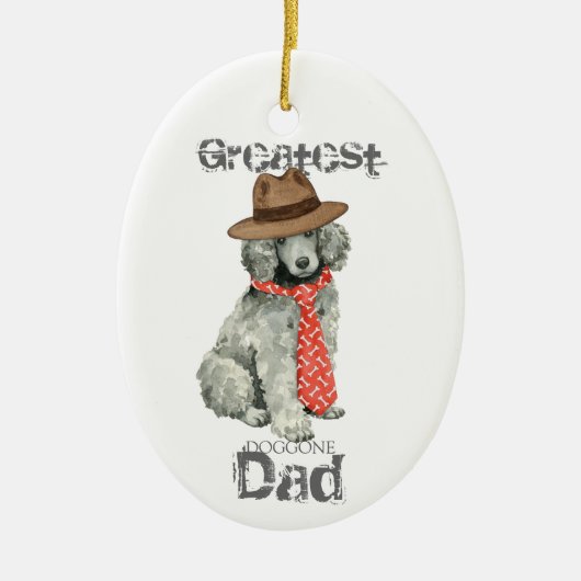Poodle Dad Ceramic Ornament (Voorkant)
