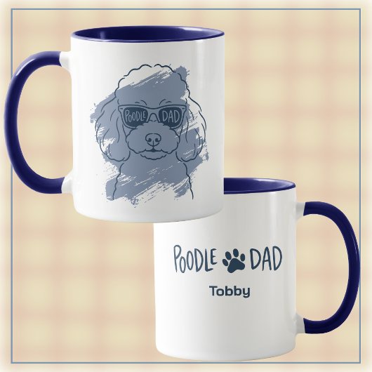 Poodle Dad Mug – Custom Name Dog Lover Gift Mok