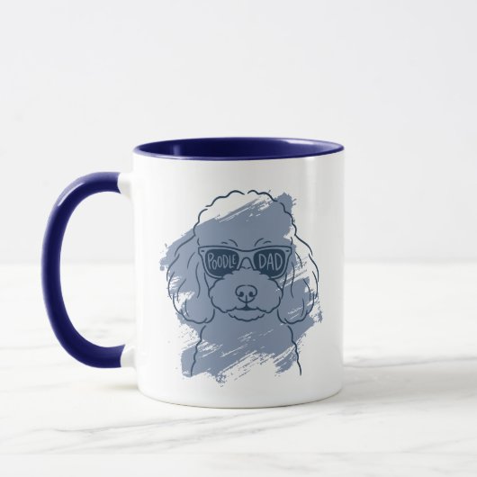Poodle Dad Mug – Custom Name Dog Lover Gift Mok (Links)