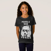 Poodle Dad US Flag Cool Patriotic Hondenliefhebber T-shirt (Voorkant volledig)