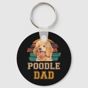 Poodle Dad Vintage Smiling Poodle on Sunset Sleutelhanger