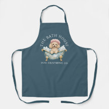 Poodle Diep Teal Hondenverzorging Schort | Deluxe