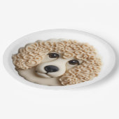 Poodle Dog 3D geïnspireerd Papieren Bordje (Gekanteld)