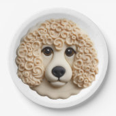 Poodle Dog 3D geïnspireerd Papieren Bordje (Voorkant)