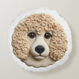 Poodle Dog 3D geïnspireerd Rond Kussen