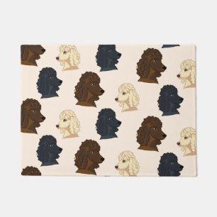 Poodle dog Animal Patroon beige pet schattige pupi Deurmat