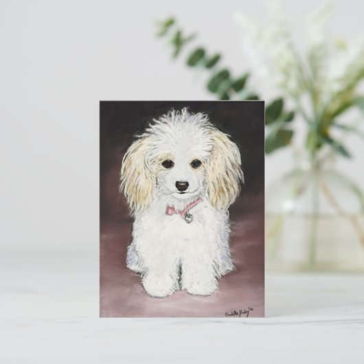 Poodle Dog Art Briefkaart (Staand voorkant)