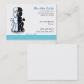 Poodle Dog Art Pet Business Blue Visitekaartje (Voorkant / Achterkant)