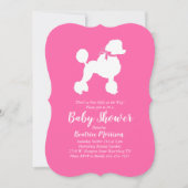 Poodle Dog Baby shower Frans Puppy Roze Meisje Kaart (Voorkant)