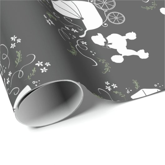 Poodle Dog Baby shower Puppy Gray Geslacht Neutraa Cadeaupapier (Rol Hoek)