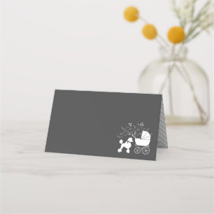 Poodle Dog Baby shower Puppy Gray Geslacht Neutraa Plaatskaartje
