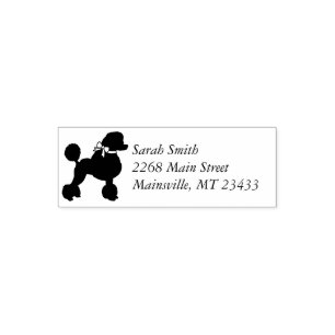 Poodle Dog Baby shower Puppy Gray Geslacht Neutraa Zelfinktende Stempel