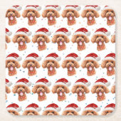 Poodle Dog Breed Christmas Stars Kartonnen Onderzetters (Voorkant)
